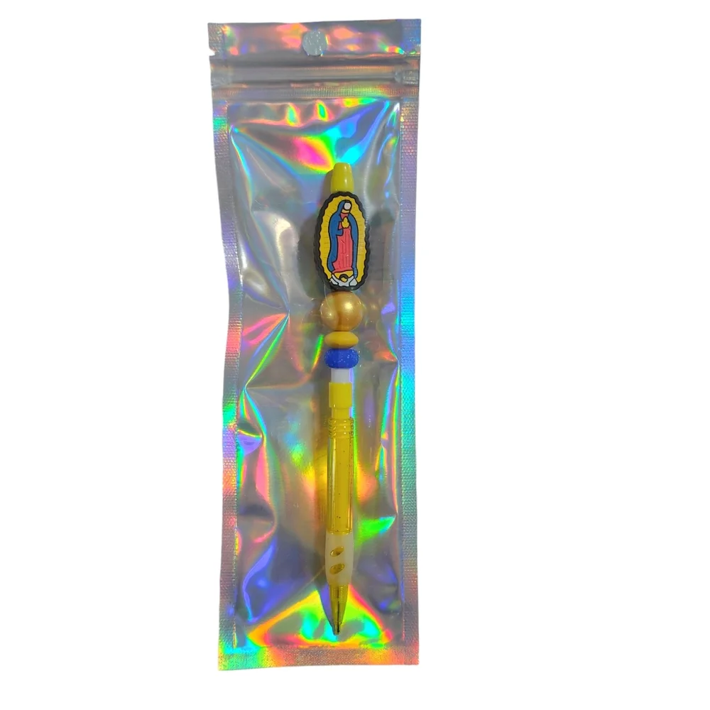 Virgen De Guadalupe Beaded Mechanical Pencil Topper Yellow